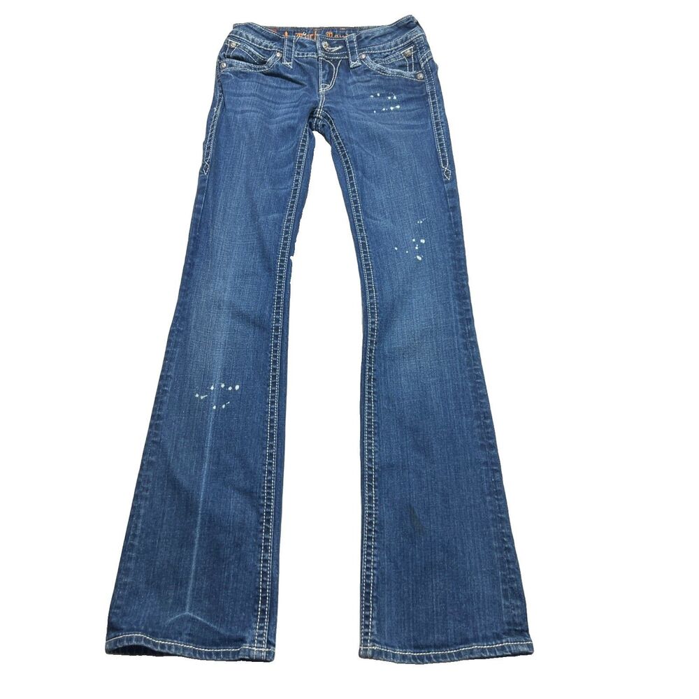 ROCK REVIVAL PATTI BOOT WOMEN’S  Low Rise Distressed Jeans Sz 26 X 31L EUC